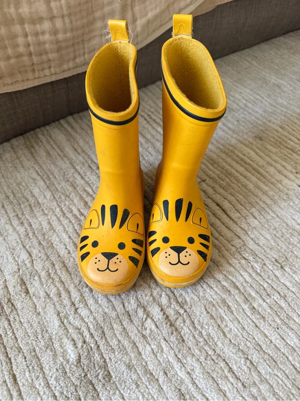 H&M Yellow Kids Tiger Rain Boots 8T